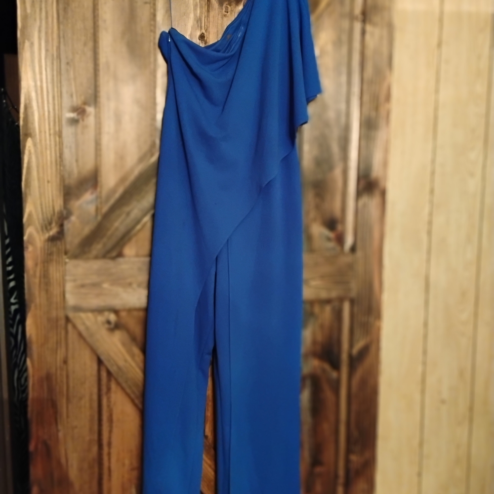 Adrianna Papell Blue Wide Leg Jumpsuit